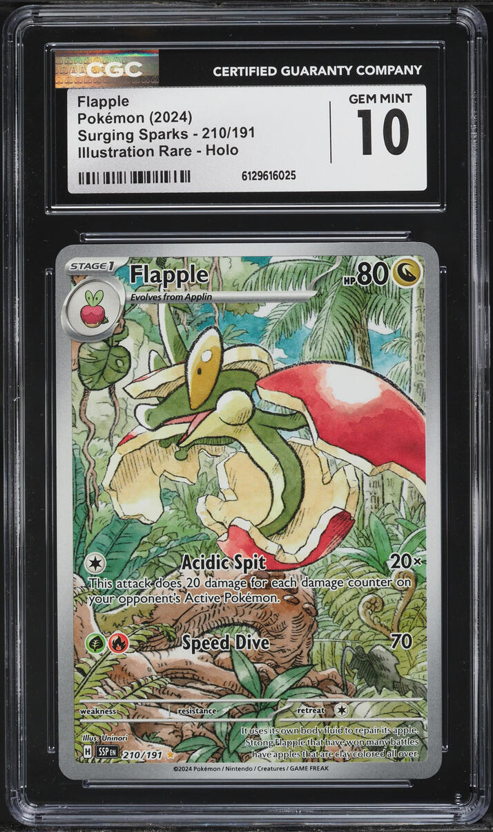 2024 Pokemon Scarlet & Violet Surging Sparks IR Flapple #210 CGC 10 GEM MINT