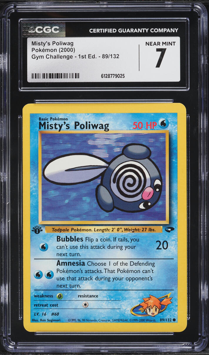2000 Pokemon Gym Challenge 1st Edition Misty's Poliwag #89 CGC 7 NRMT
