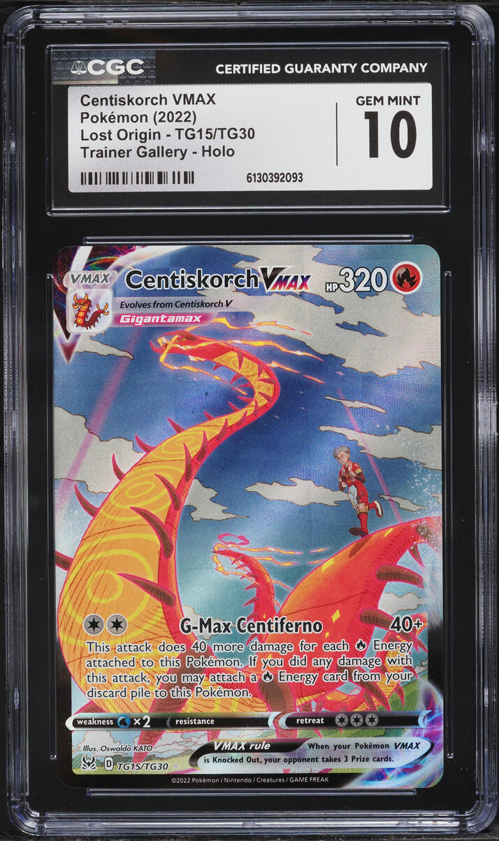 2022 Pokemon Sword & Shield Lost Origin CHR Centiskorch VMAX #TG15 CGC 10 GEM MINT