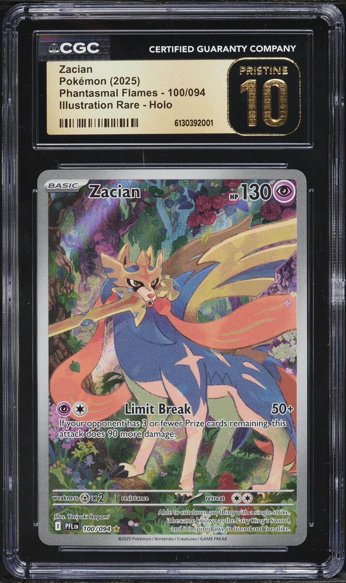 2025 Pokemon Mega Phantasmal Flames IR Zacian #100 CGC 10 PRISTINE
