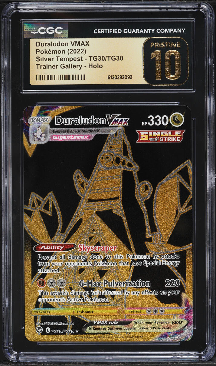 2022 Pokemon Sword & Shield Silver Tempest Full Art Duraludon VMAX #TG30 CGC 10 PRISTINE