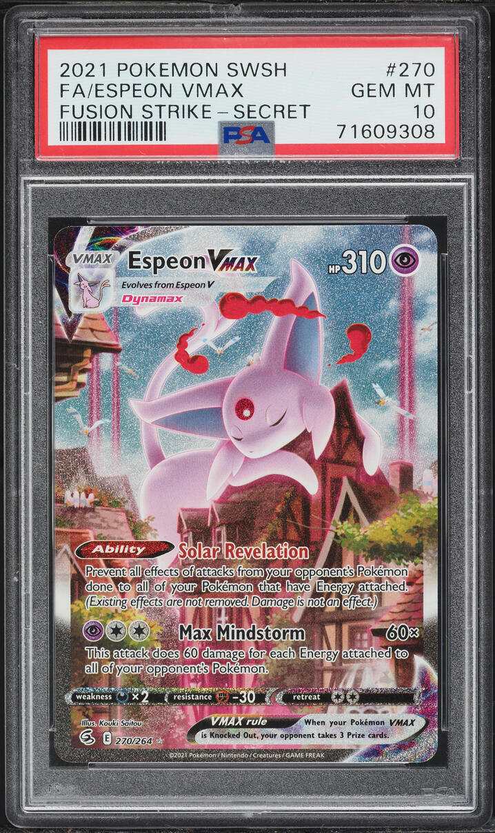 2021 Pokemon Sword & Shield Fusion Strike SEC Espeon VMAX #270 PSA 10 GEM MINT