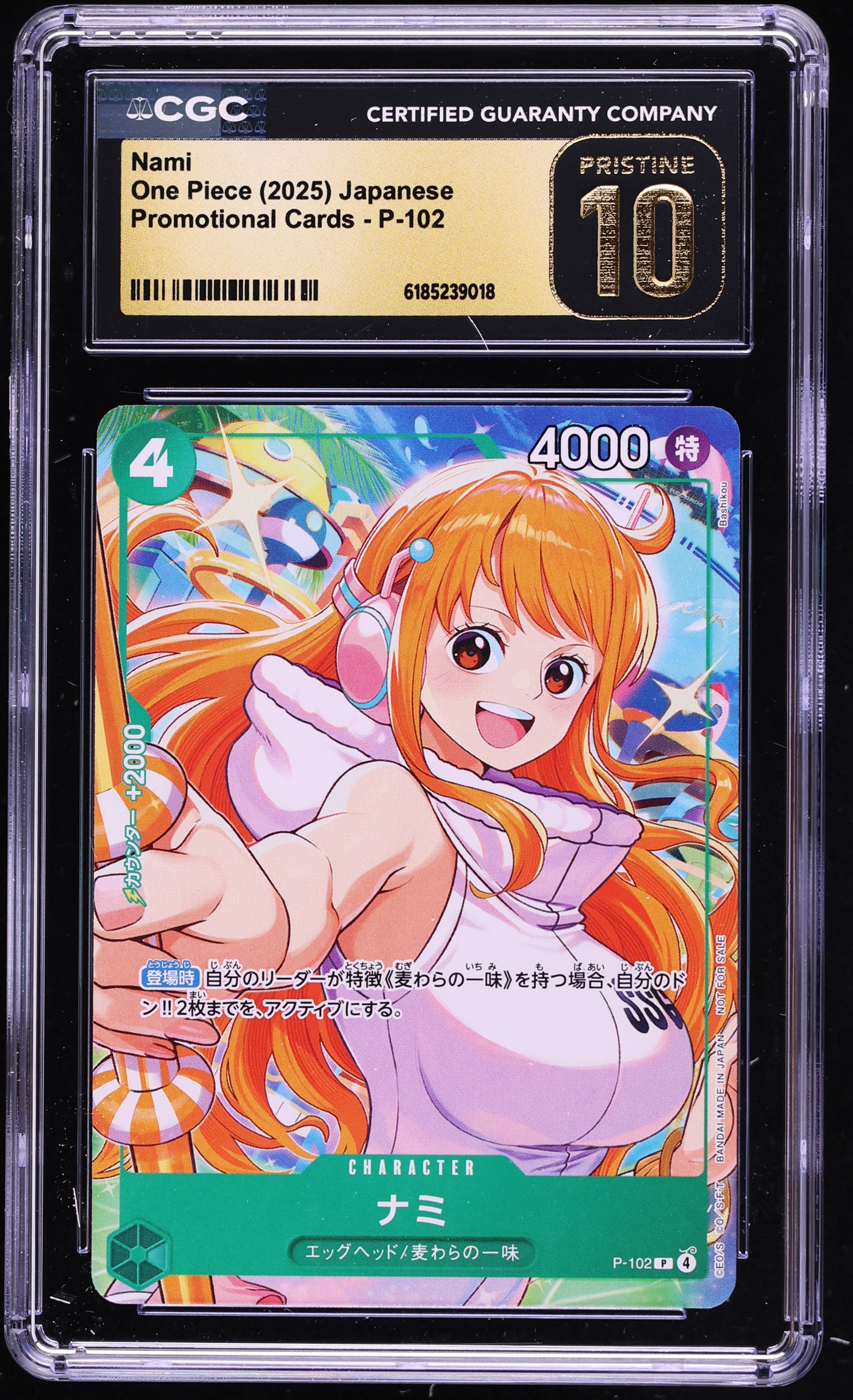 2025 One Piece Japanese Promo Nami #P-102 CGC 10 PRISTINE