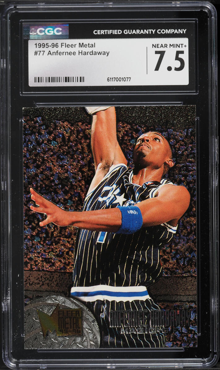 1995 Metal Basketball Anfernee Hardaway #77 CGC 7.5 NRMT+