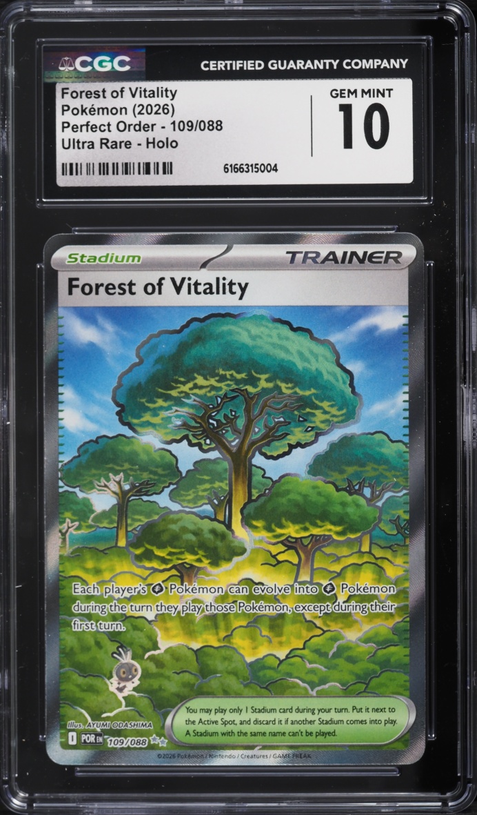 2026 Pokemon Mega Evolution Perfect Order Full Art Forest Of Vitality #109 CGC 10 GEM MINT
