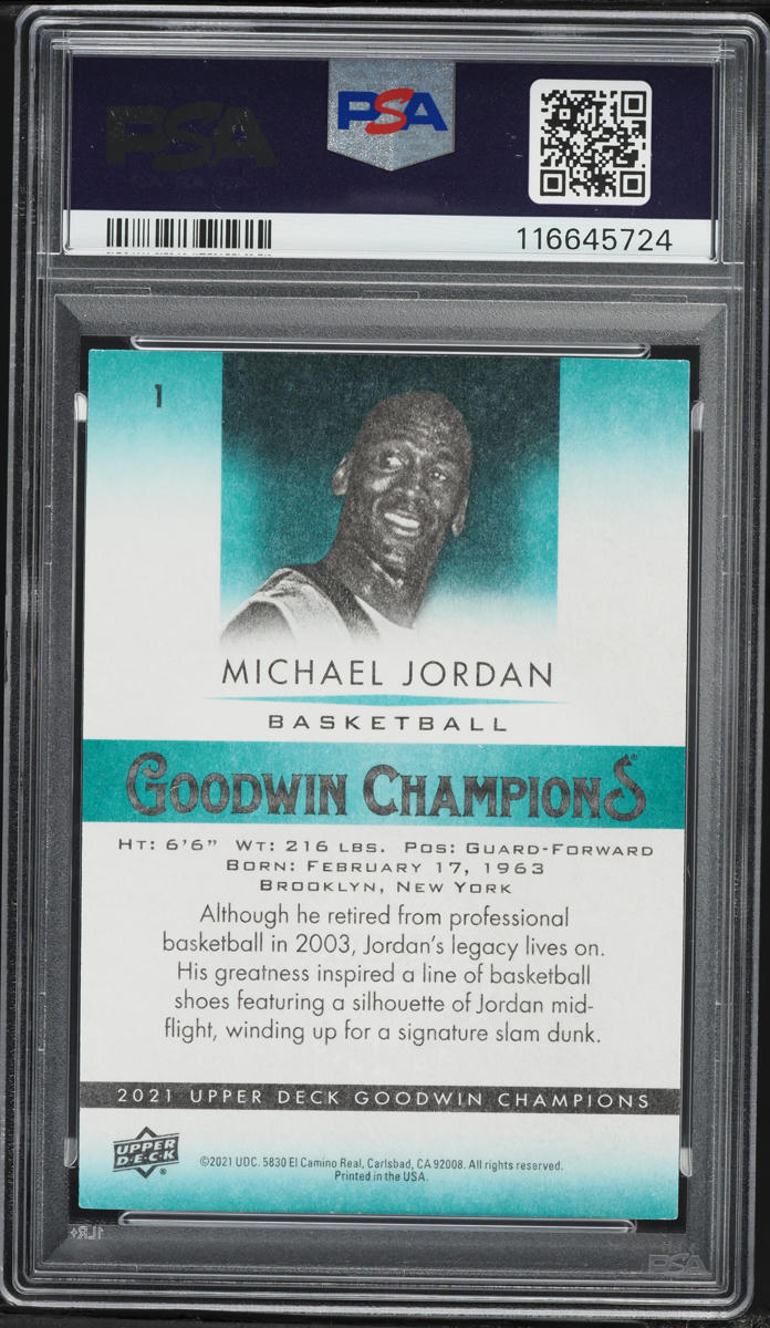 2021 Upper Deck Goodwin Champions Michael Jordan #1 PSA 9 MINT