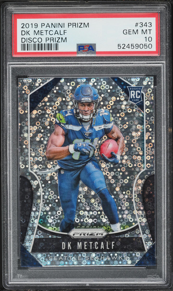 2019 Panini Prizm Disco DK Metcalf ROOKIE #343 PSA 10 GEM MINT