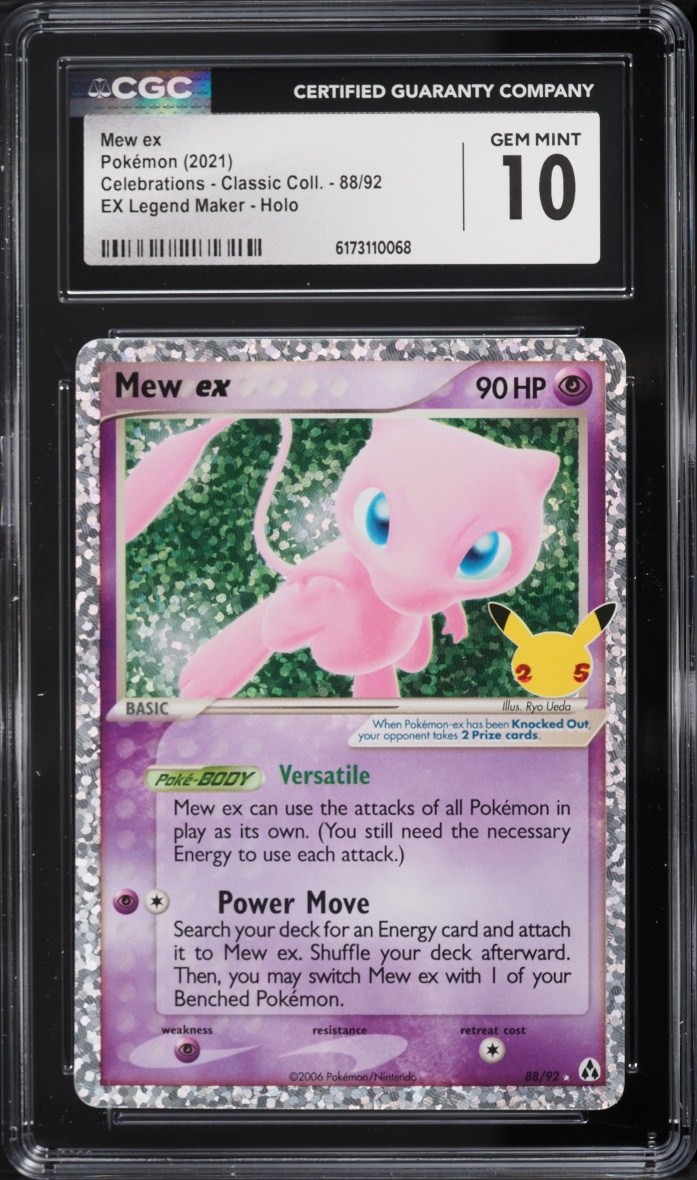 2021 Pokemon Sword & Shield Celebrations Classic Collection Holo Mew Ex #88 CGC 10 GEM MINT