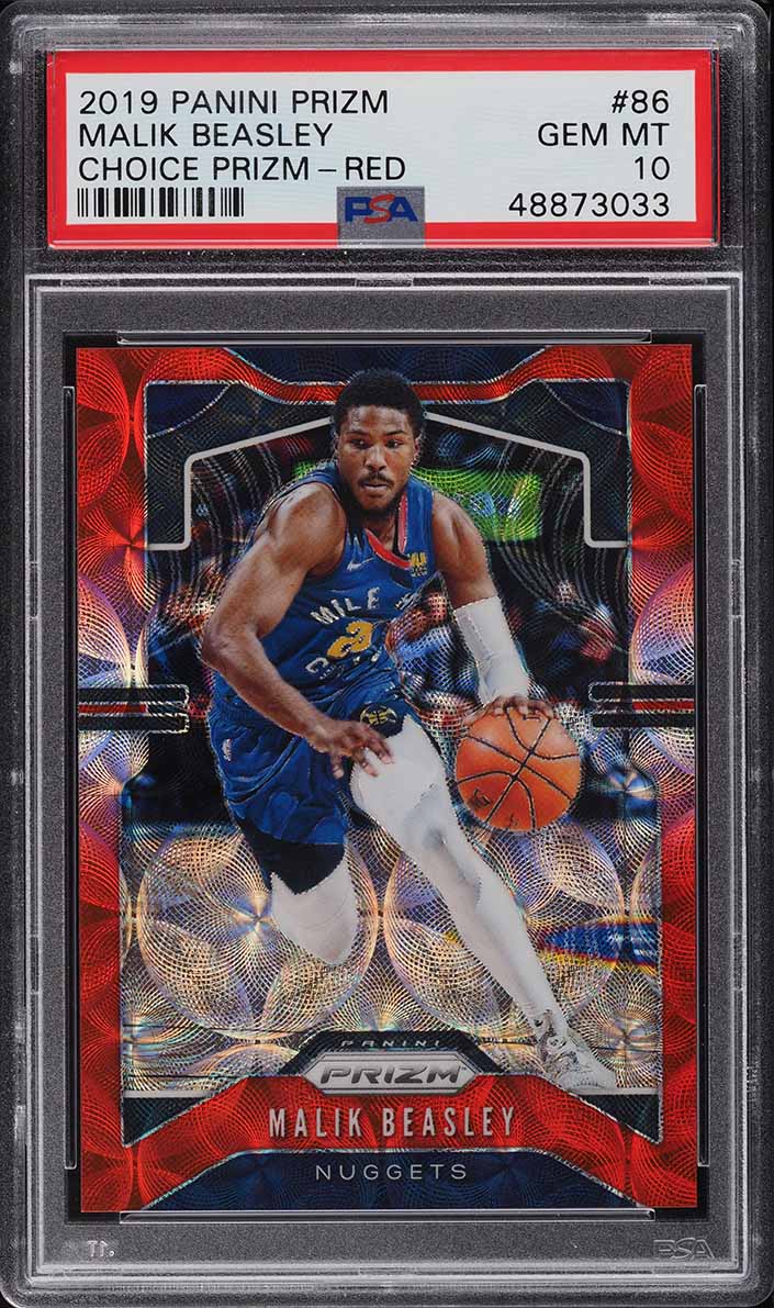 2019 Panini Prizm Choice Red Malik Beasley /88 #86 PSA 10 GEM MINT