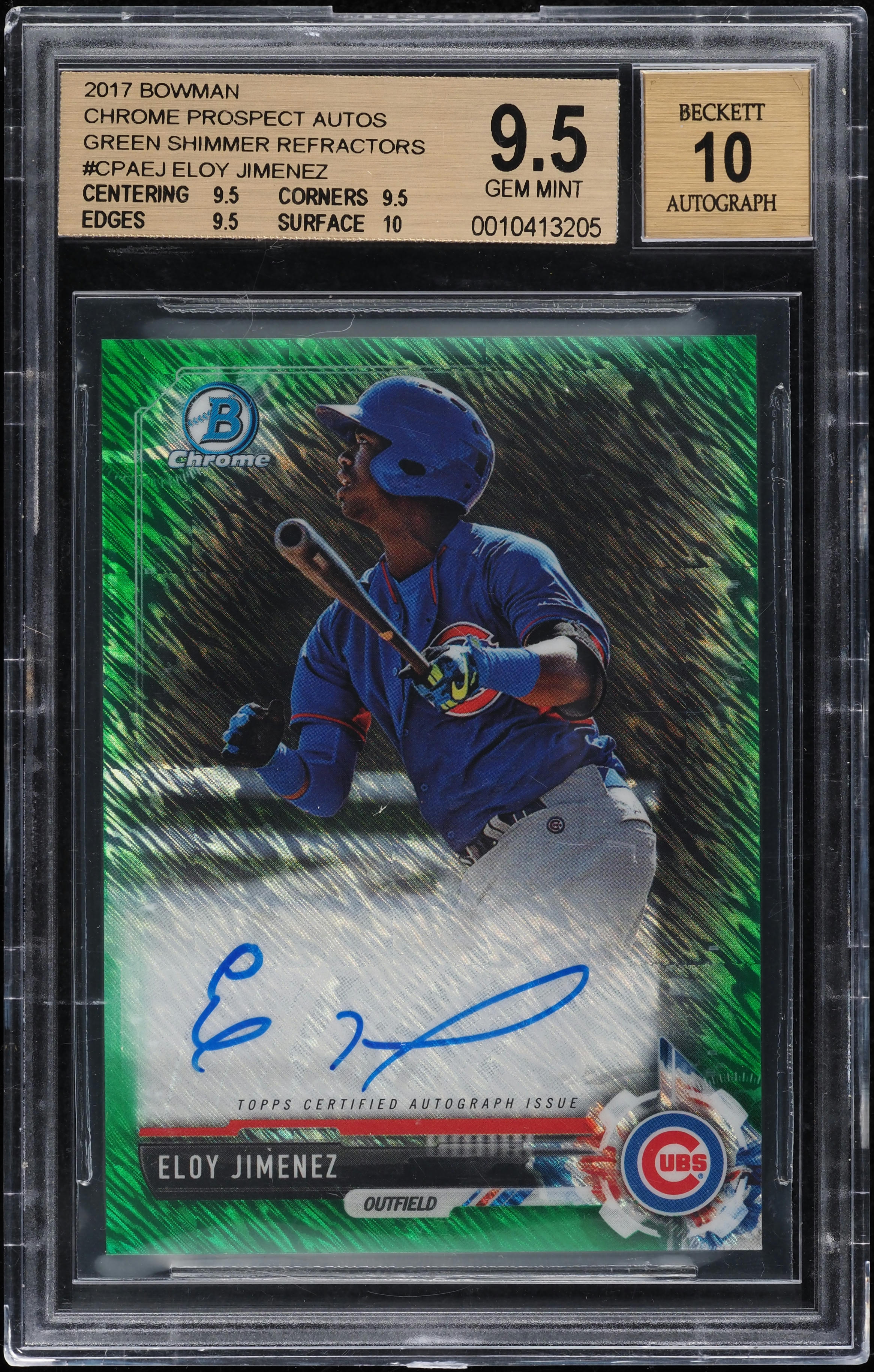 2017 Bowman Chrome Green Refractor Chance Adams ROOKIE AUTO
