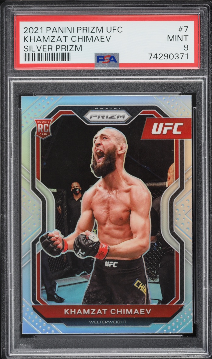 2021 Panini Prizm UFC Silver Khamzat Chimaev ROOKIE #7 PSA 9 MINT