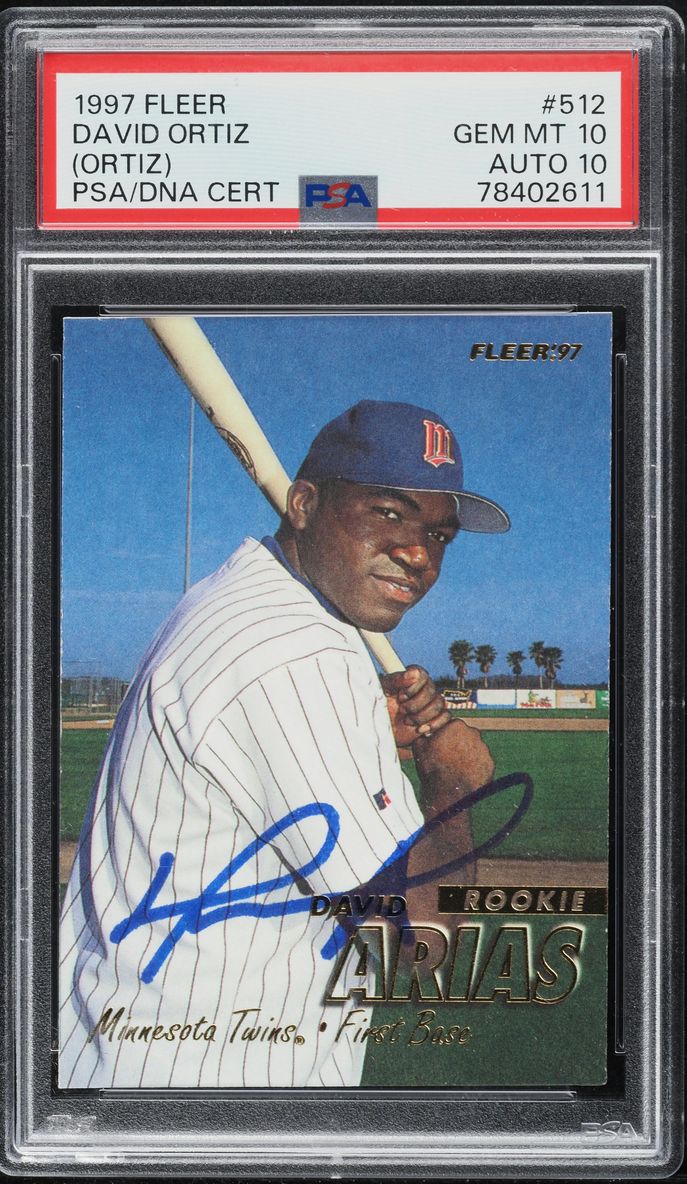 1997 Fleer David Ortiz ROOKIE AUTO DNA 10 #512 PSA 10 GEM MINT