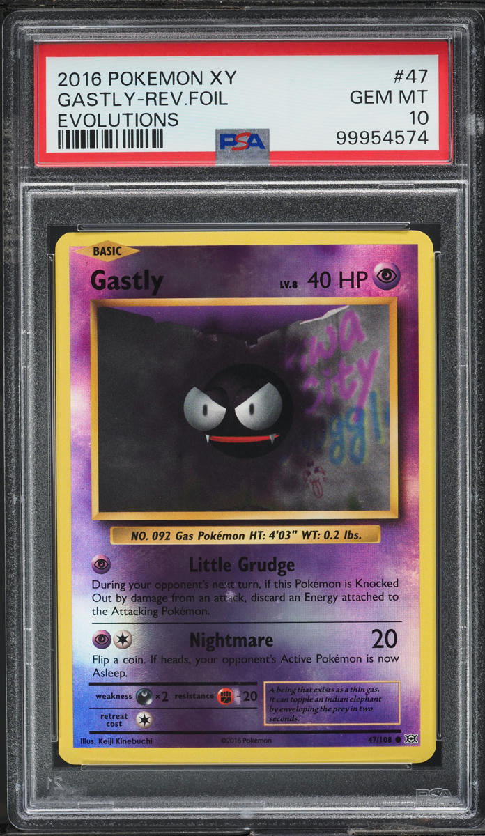 2016 Pokemon XY Evolutions Reverse Holo Gastly #47 PSA 10 GEM MINT