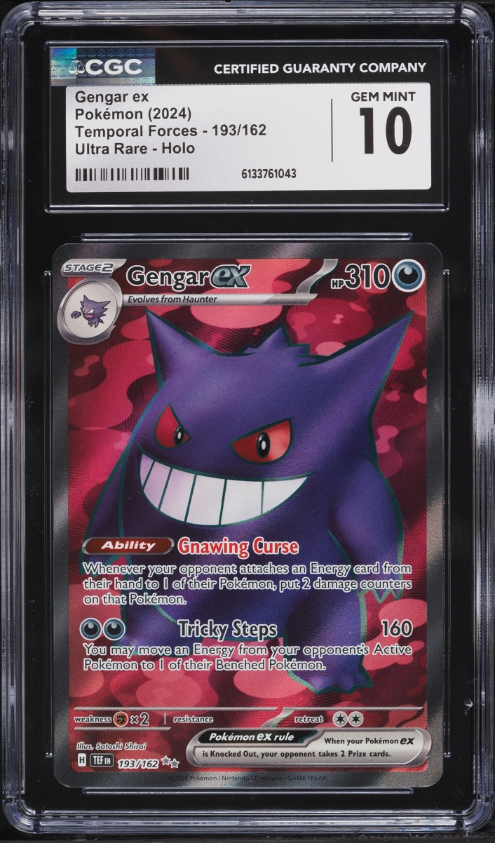 2024 Pokemon Scarlet & Violet Temporal Forces Full Art Gengar Ex #193 CGC 10 GEM MINT