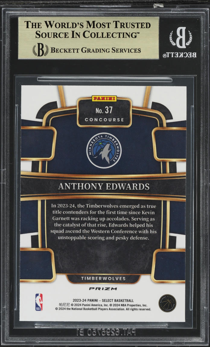 2023 Select Concourse Blue Prizm Anthony Edwards #37 BGS 9.5 GEM MINT