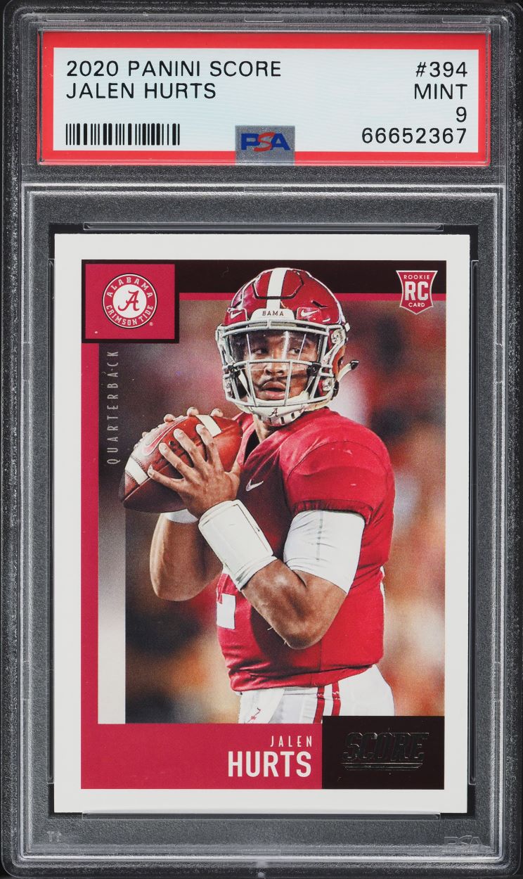 2020 Score Football Jalen Hurts ROOKIE #394 PSA 9 MINT