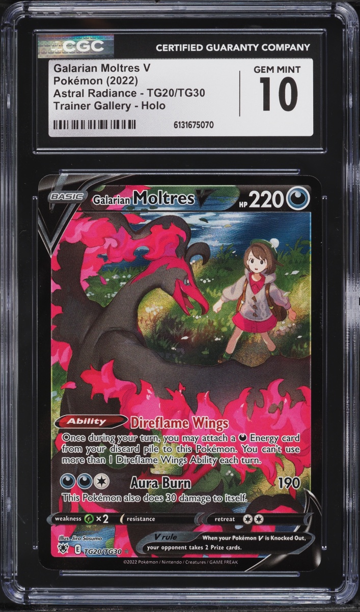 2022 Pokemon Sword & Shield Astral Radiance Galarian Moltres V #TG20 CGC 10 GEM MINT
