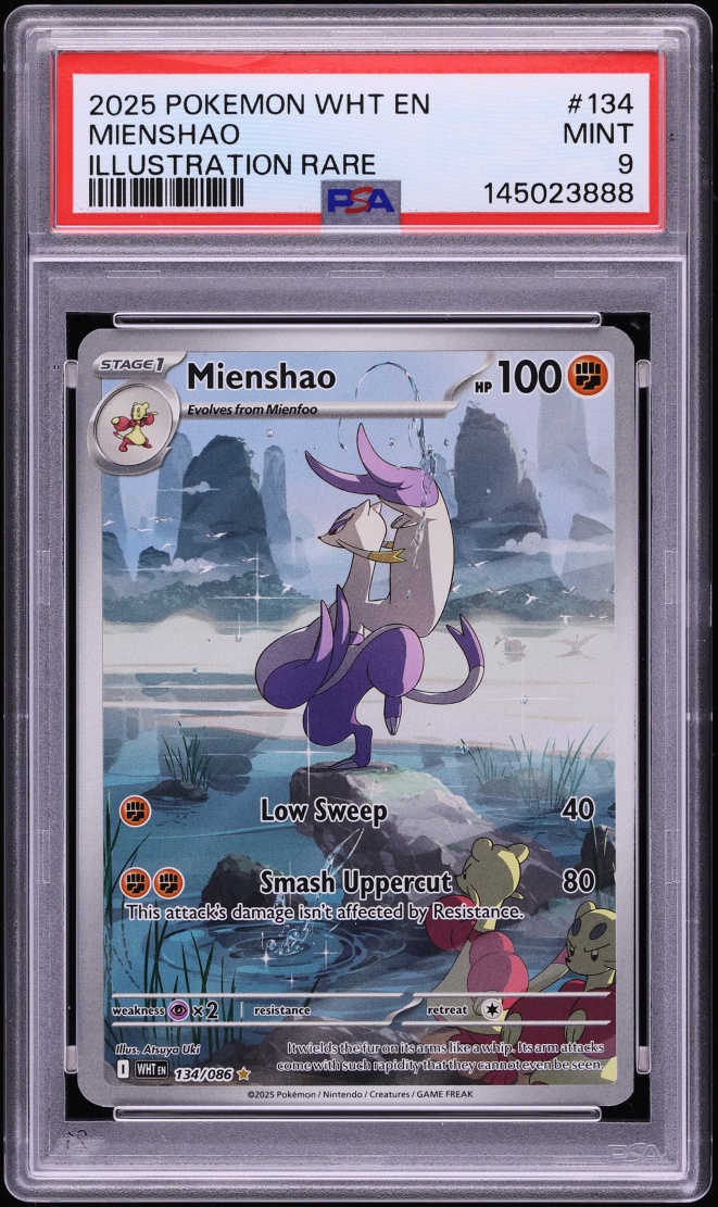 2025 Pokemon Scarlet & Violet White Flare IR Mienshao #134 PSA 9 MINT