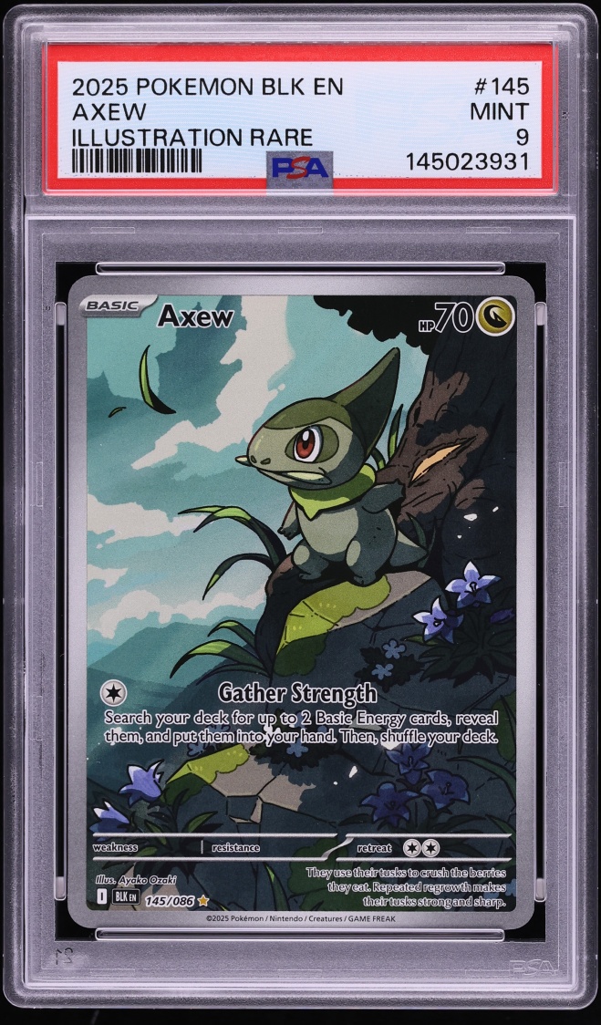 2025 Pokemon Scarlet & Violet Black Bolt IR Axew #145 PSA 9 MINT