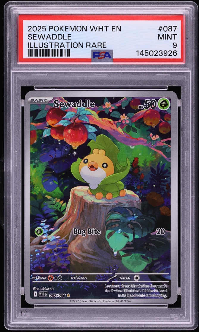 2025 Pokemon Scarlet & Violet White Flare IR Sewaddle #87 PSA 9 MINT