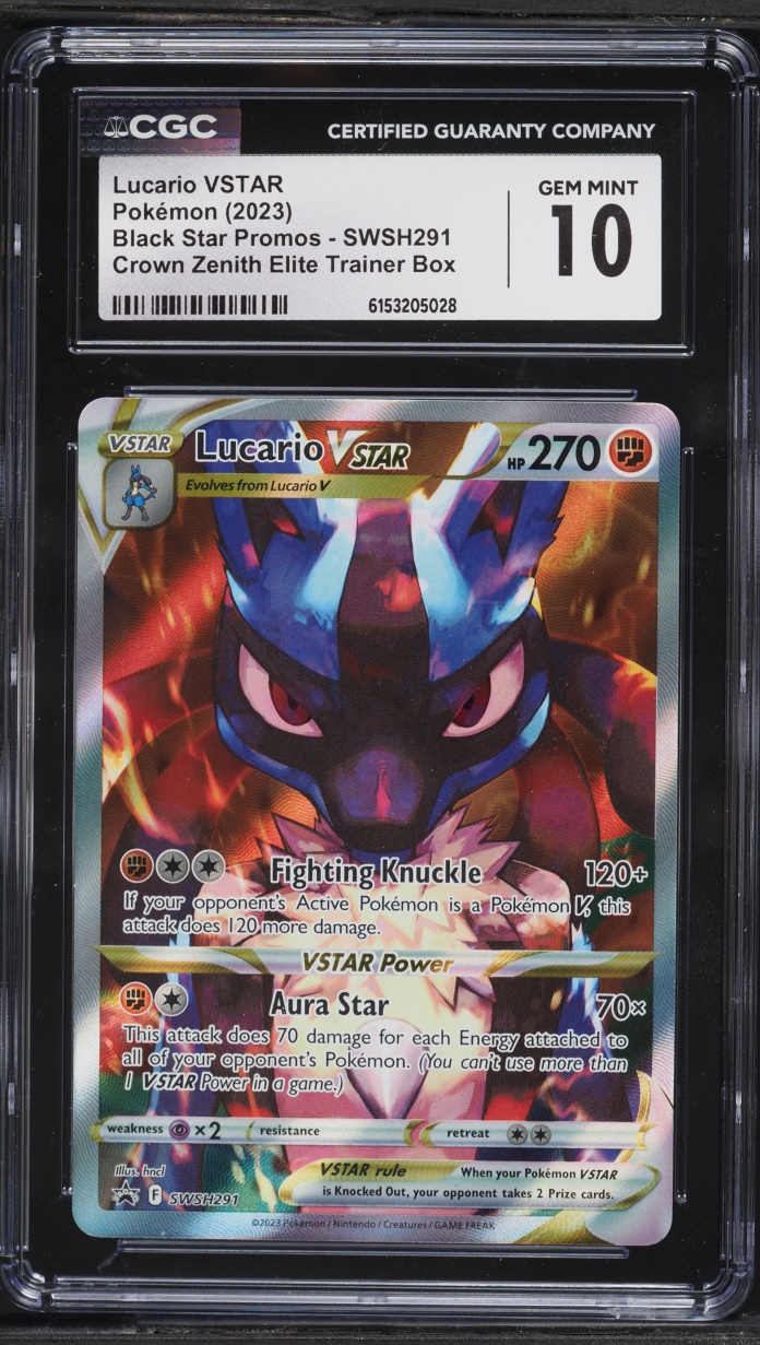 2023 Pokemon SWSH Promo Crown Zenith ETB Alt Art Lucario VSTAR #SWSH291 CGC 10 GEM MINT