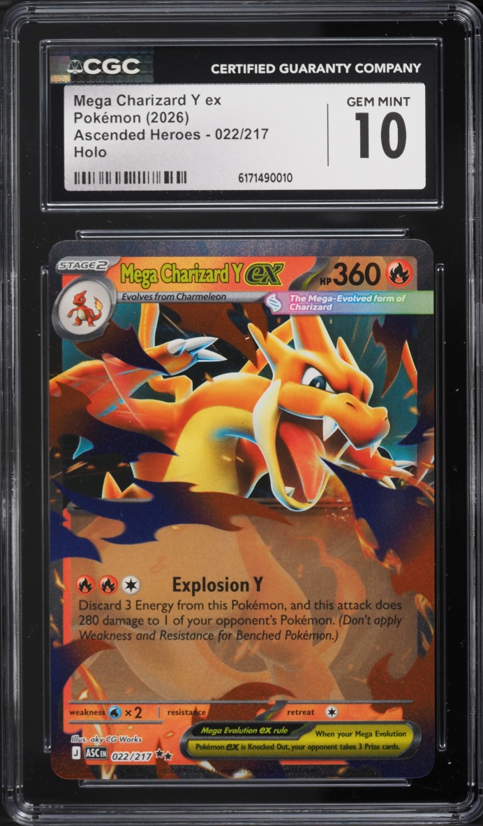 2026 Pokemon Mega Evolution Ascended Heroes Holo Mega Charizard Y Ex #22 CGC 10 GEM MINT