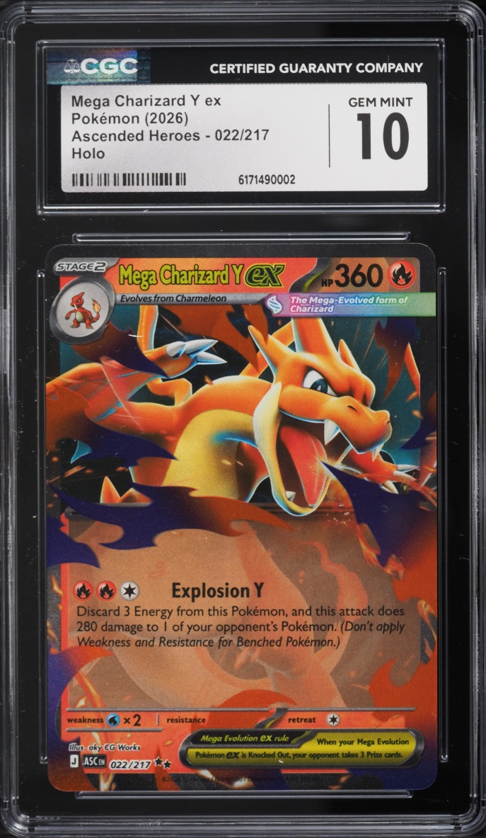 2026 Pokemon Mega Evolution Ascended Heroes Holo Mega Charizard Y Ex #22 CGC 10 GEM MINT