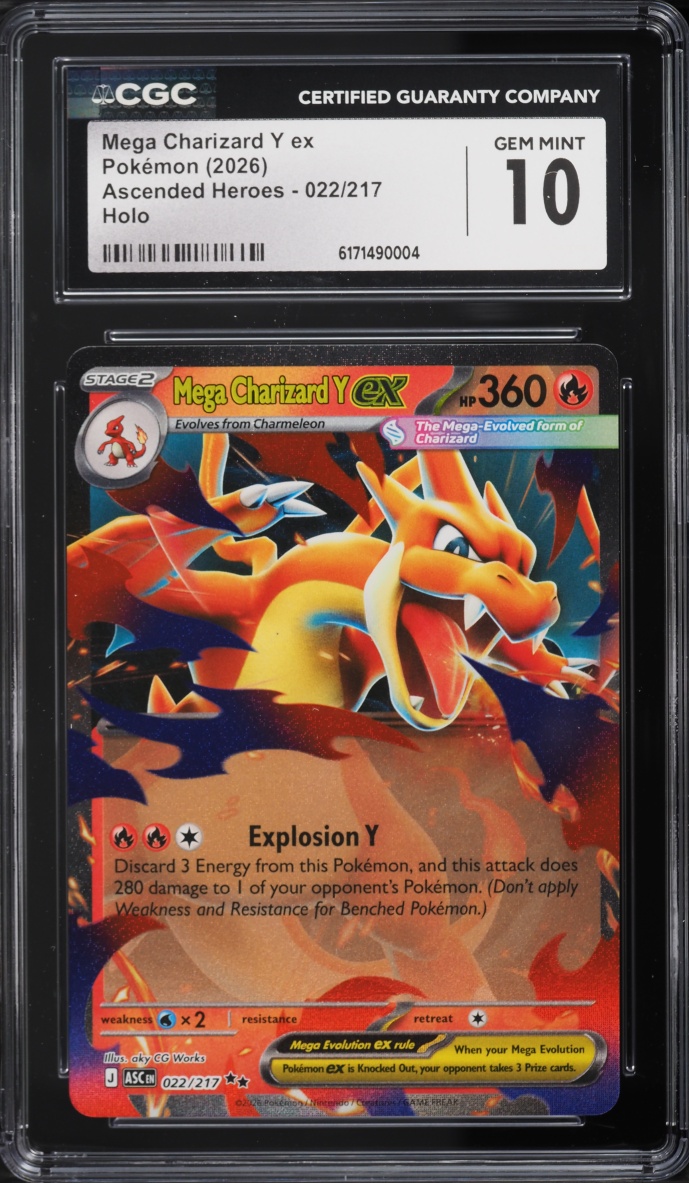 2026 Pokemon Mega Evolution Ascended Heroes Holo Mega Charizard Y Ex #22 CGC 10 GEM MINT