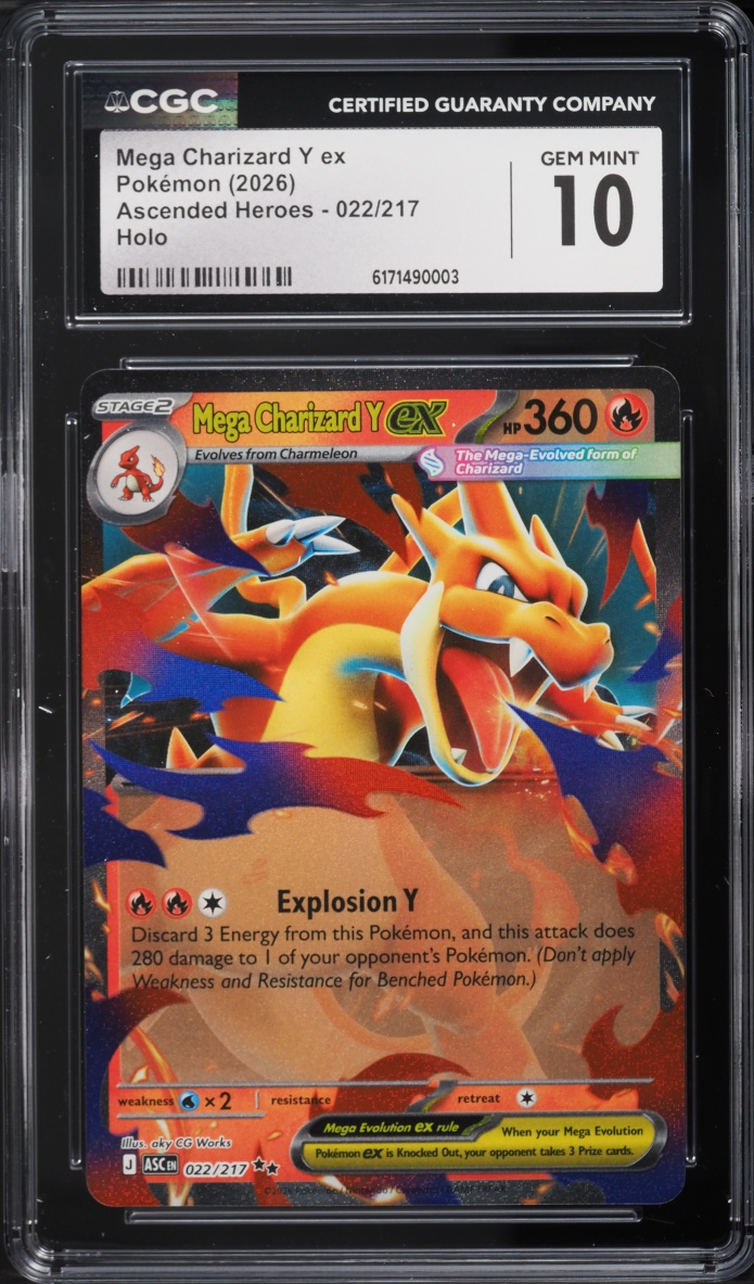 2026 Pokemon Mega Evolution Ascended Heroes Holo Mega Charizard Y Ex #22 CGC 10 GEM MINT