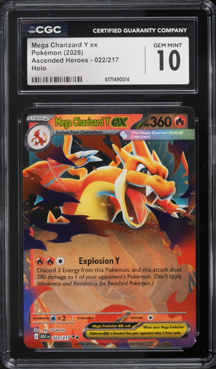 2026 Pokemon Mega Evolution Ascended Heroes Holo Mega Charizard Y Ex #22 CGC 10 GEM MINT