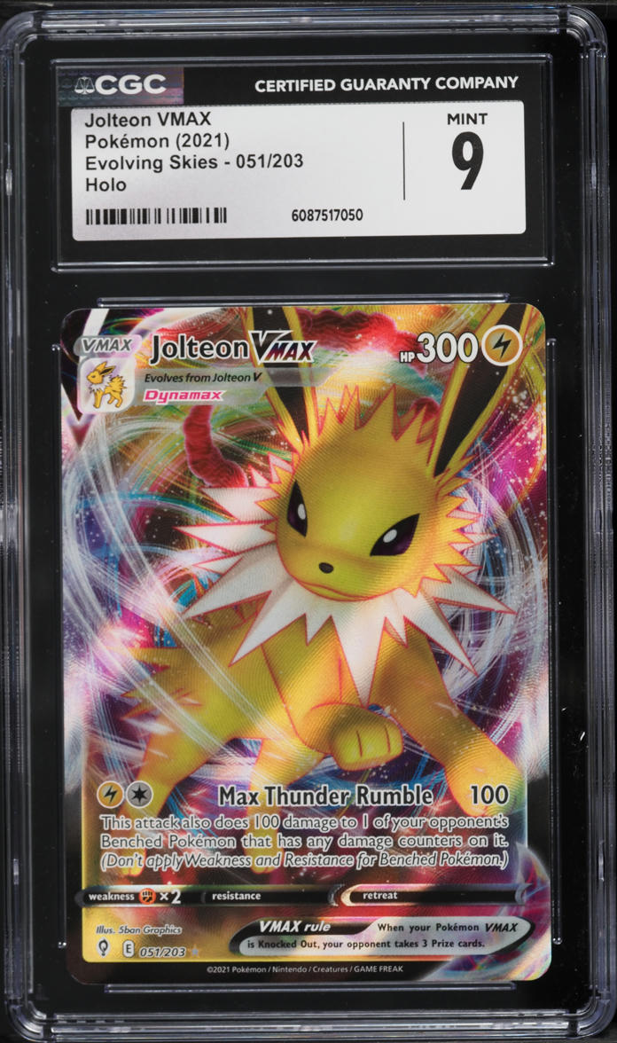2021 Pokemon Sword & Shield Evolving Skies Full Art Jolteon VMAX #51 CGC 9 MINT