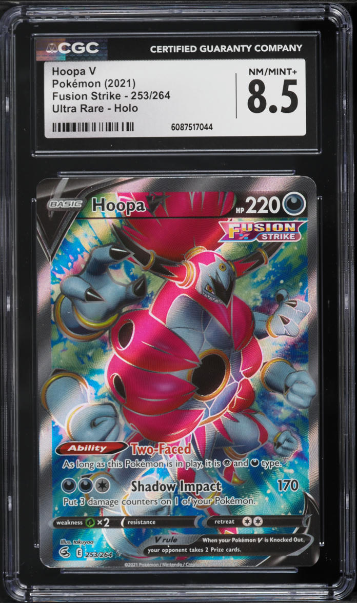 2021 Pokemon Sword & Shield Fusion Strike Full Art Hoopa V #253 CGC 8.5 NM-MT+
