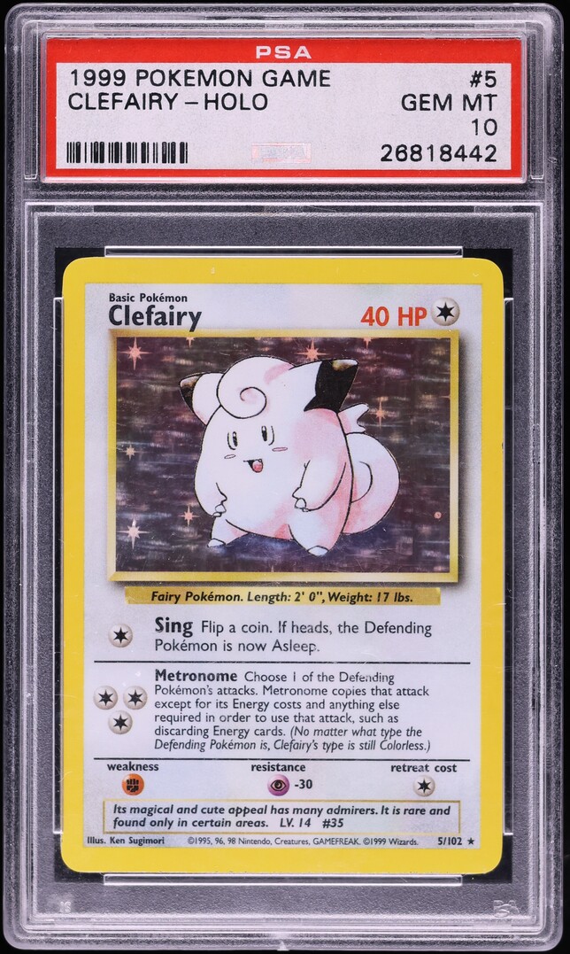 1999 Pokemon Base Set Holo Clefairy #5 PSA 10 GEM MINT