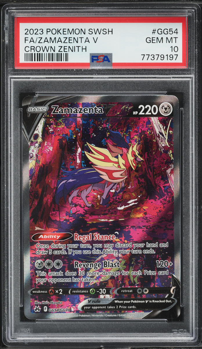2023 Pokemon SWSH Crown Zenith Full Art Zamazenta V #GG54 PSA 10 GEM MINT
