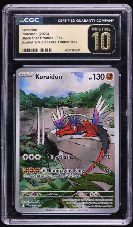 2023 Pokemon Scarlet & Violet Black Star Promo ETB Full Art Koraidon #14 CGC 10 PRISTINE