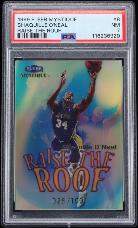1999 Fleer Mystique Raise The Roof Shaquille O'Neal /100 #8 PSA 7 NRMT