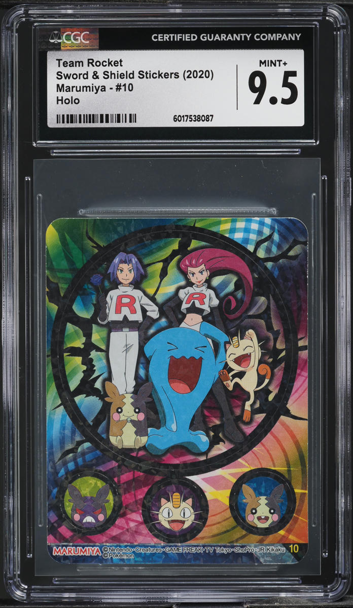 2020 Pokemon Japanese Marumiya SWSH Stickers Holo Team Rocket #10 CGC 9.5 MINT+ - Main Image
