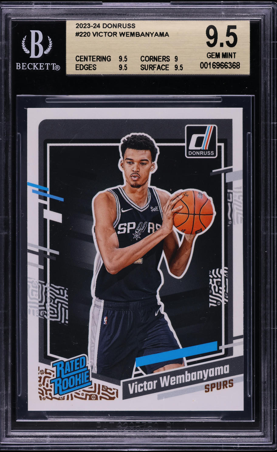 2023 Donruss Basketball Victor Wembanyama ROOKIE #220 BGS 9.5 GEM MINT