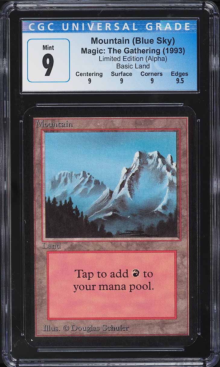 1993 Magic The Gathering MTG Alpha Blue Sky Mountain V2 C L CGC 9