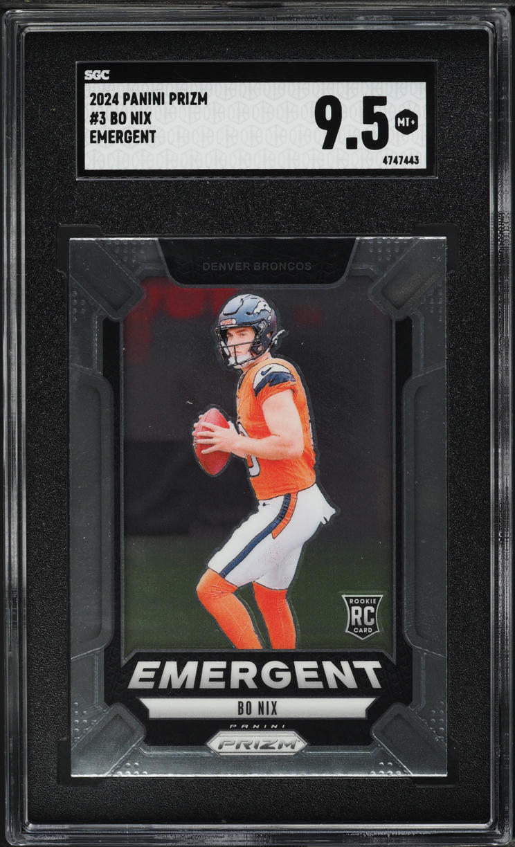 2024 Panini Prizm Emergent Bo Nix ROOKIE #3 SGC 9.5 MINT+