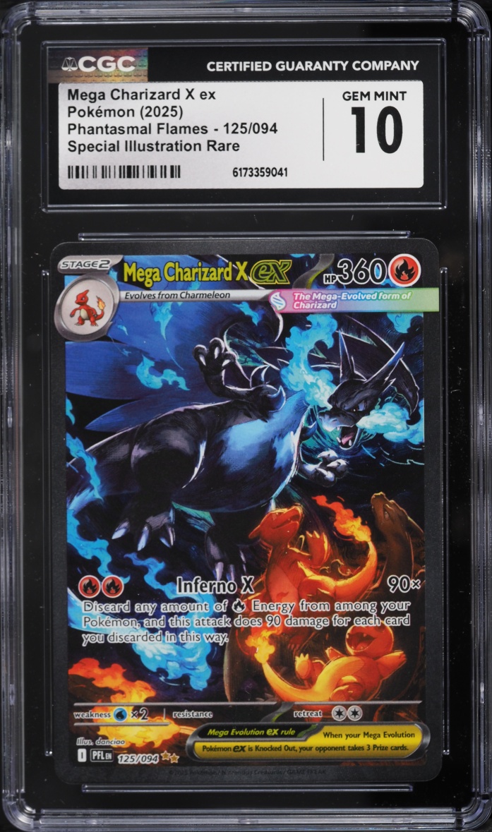 2025 Pokemon Mega Evolution Phantasmal Flames SIR Mega Charizard X EX #125 CGC 10 GEM MINT