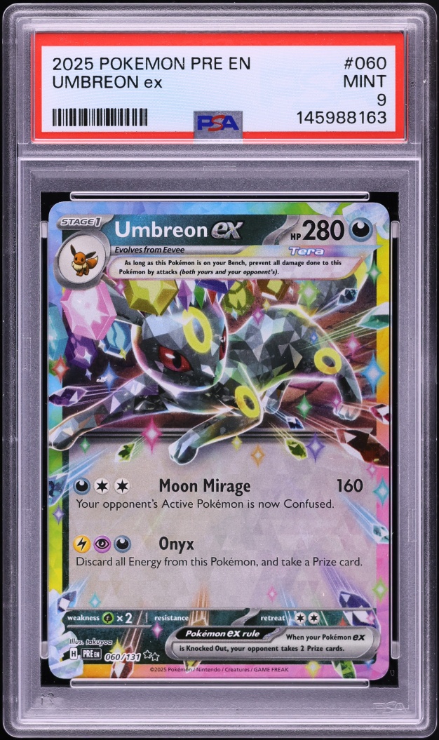 2025 Pokemon Scarlet & Violet Prismatic Evolutions Holo Umbreon ex #60 PSA 9 MINT