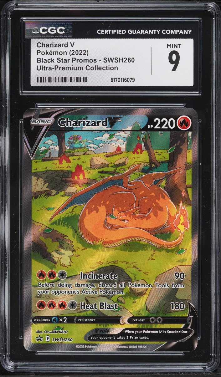 2022 Pokemon Sword & Shield Promo Ultra Premium Full Art Charizard V #SWSH260 CGC 9 MINT