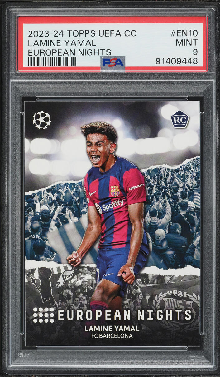 2023 Topps UEFA Club Competitions European Nights Lamine Yamal ROOKIE PSA 9 MINT