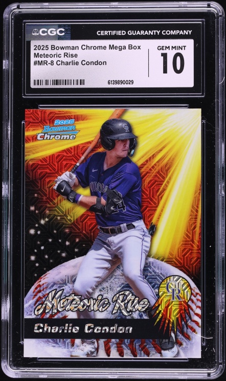 2025 Bowman Chrome Mega Box Meteoric Rise Charlie Condon PROSPECT #MR-8 CGC 10 GEM MINT