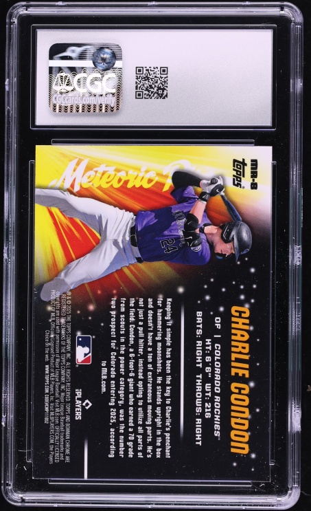 2025 Bowman Chrome Mega Box Meteoric Rise Charlie Condon PROSPECT #MR-8 CGC 10 GEM MINT