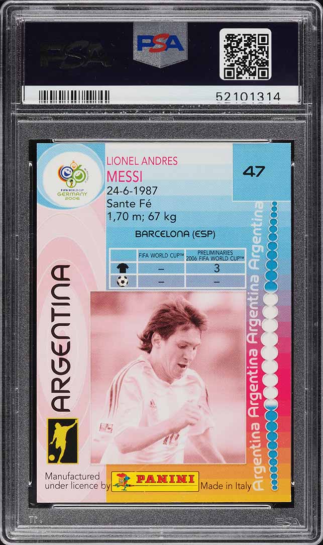 2006 Panini World Cup Germany Lionel Messi #47 PSA 9 MINT on