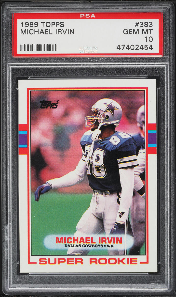 1989 Topps Football Michael Irvin ROOKIE #383 PSA 10 GEM MINT