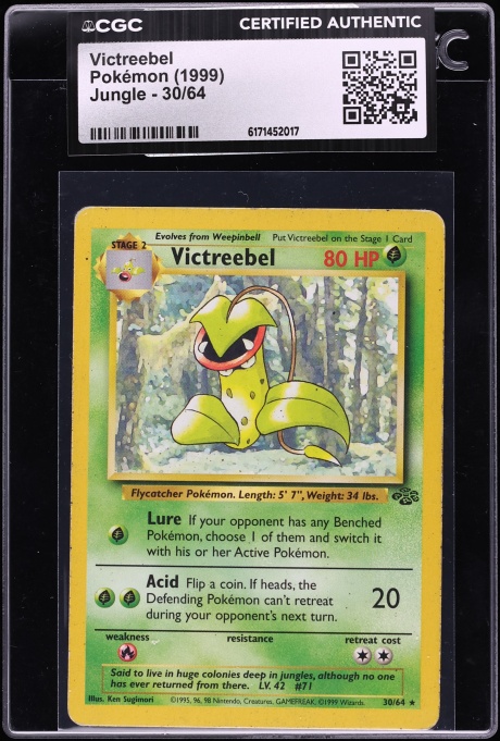 1999 Pokemon Jungle Victreebel #30 CGC AUTH
