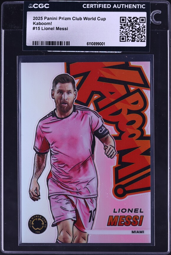 2025 Panini Prizm Club World Cup Kaboom! Lionel Messi #15 CGC AUTH